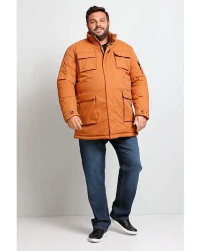 Boston Park Funktionsjacke Jacke Bauchfit Stehkragen Zipper - Orange