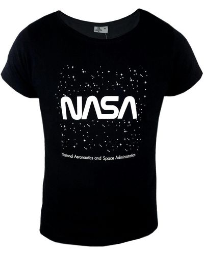 NASA T- Space Center kurzarm Shirt Gr. S bis XL, 100% Baumwolle - Schwarz