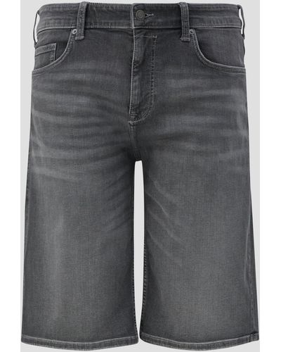 S.oliver Stoffhose Jeans-Shorts / Relaxed Fit / High Rise / Straight Leg Waschung - Grau