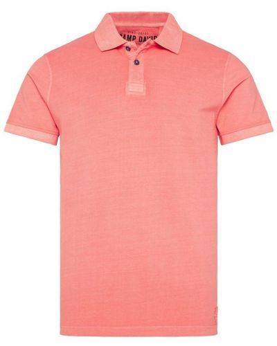 Camp David Poloshirt Basic CAD FS23 Kurzarmshirt mit (1-tlg) - Pink