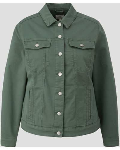 QS Outdoorjacke Leicht taillierte Jeansjacke - Grün