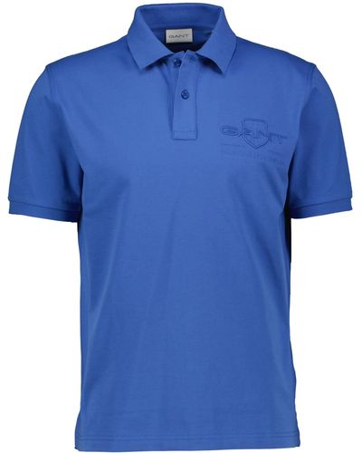GANT Poloshirt TONAL SHIELD Regular Fit Kurzarm (1-tlg) - Blau