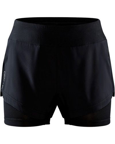 C.r.a.f.t Laufshorts Essence ADV 2-in1-Shorts mit Reißverschlusstasche an der Rückseite - Schwarz