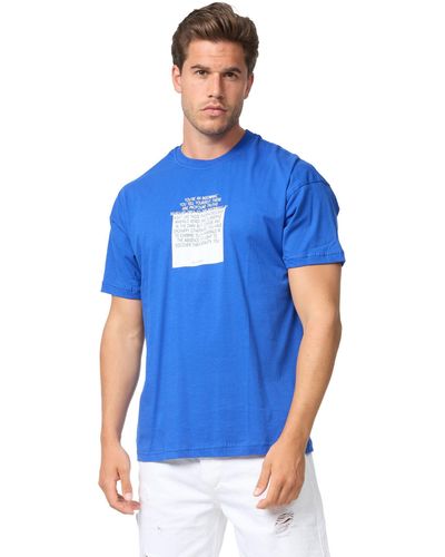 DENIM HOUSE OVERSIZED - mit lässigem Druck Ultra Heavy Tee T-Shirt - Blau