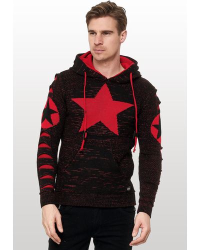 Rusty Neal Kapuzensweatshirt mit großem Stern-Design - Schwarz