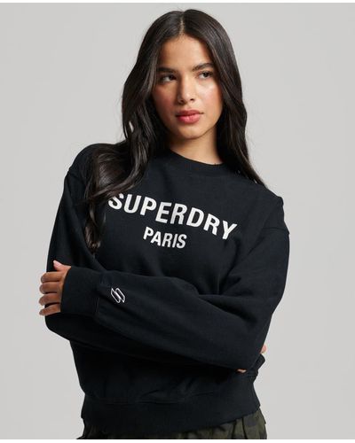Superdry Sweater SPORT LUXE LOOSE CREW SWEAT Black - Schwarz