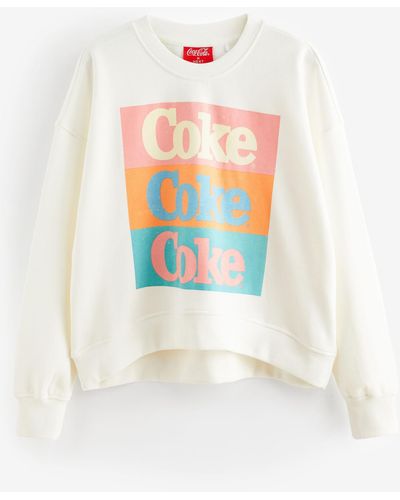 Next Lizenziertes Relaxed Fit Sweatshirt, Coca Cola (1-tlg) - Weiß