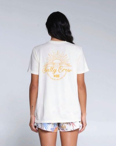 Salty Crew Print-Shirt Sun Rays Boyfriend - Weiß
