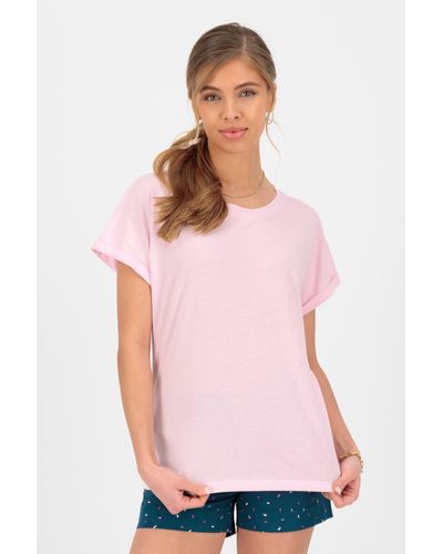 Alife & Kickin Rundhalsshirt MalaikaAK A Kurzarmshirt, T-Shirt - Pink