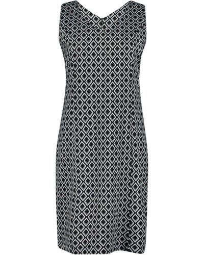 SuZa Midikleid 8213-Jacquard Dress Summer Vibes - Grau