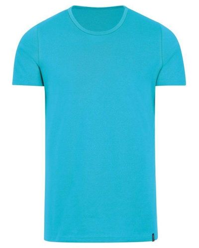 Trigema T-Shirt aus Baumwolle/Elastan (1-tlg) - Blau
