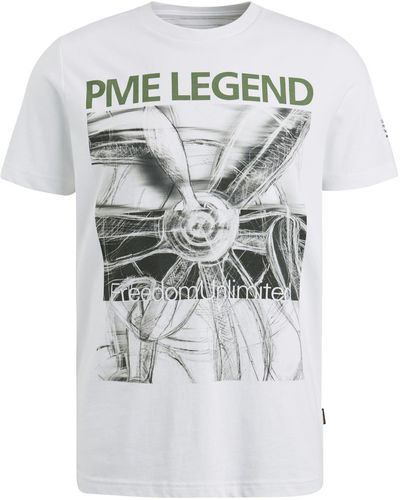 PME LEGEND T-Shirt Short sleeve r-neck single jersey - Weiß