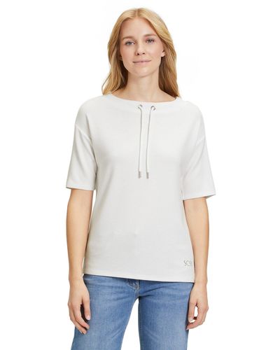 Betty Barclay Sweatshirt mit Rippenstruktur (1-tlg) Stoff - Weiß