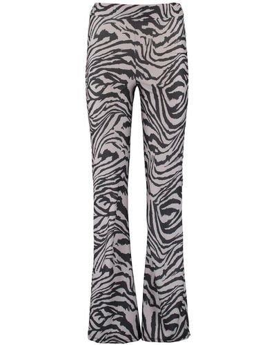 Hailys Stoffhose Flared Bootcut Leggings Stoff Hose Zebra Animal Print Sinka 5073 in Grau