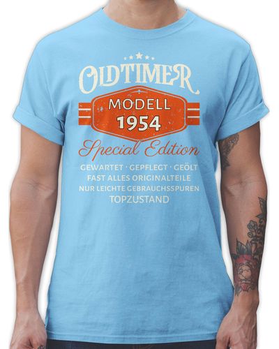 Shirtracer T-Shirt Oldtimer 1954 Modell Special Edition Original 70. Geburtstag - Blau