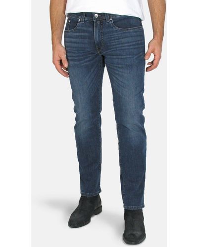 Pierre Cardin 5-Pocket-Jeans Lyon Tapered Futureflex Denim, elastisch und bequem - Blau