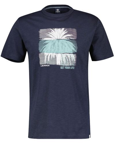 Lerros T-Shirt mit Fotoprint - Blau