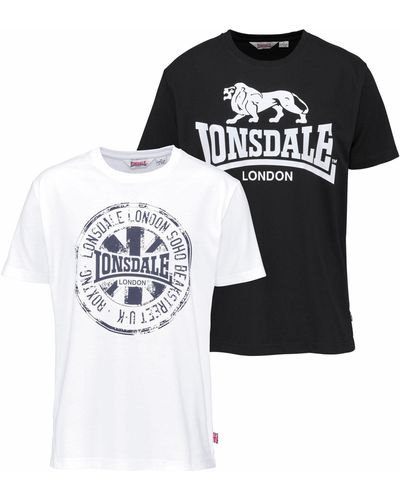 Lonsdale London T-Shirt DILDAWN (Packung, 2-tlg., 2er-Pack) - Schwarz