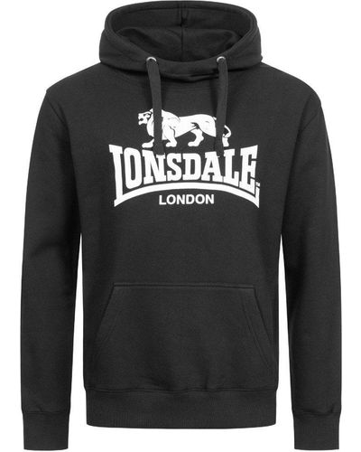 Lonsdale London Kapuzenpullover Corran Kapuzensweatshirt normale Passform - Schwarz