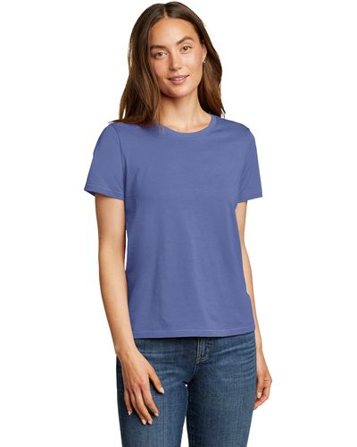 Eddie Bauer T-Shirt Everyday Essential Kurzarmshirt mit Rundhalsausschnitt - Blau