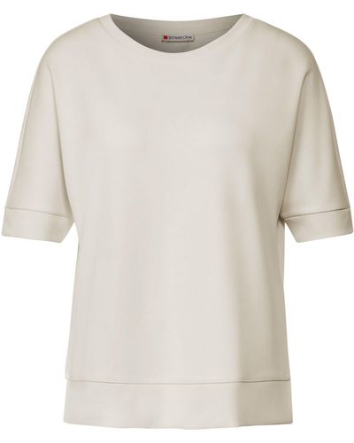 Street One Kurzarmshirt LTD QR silk look shirt - Weiß
