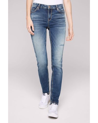 SOCCX Slim-fit-Jeans mit zwei Münztaschen - Blau