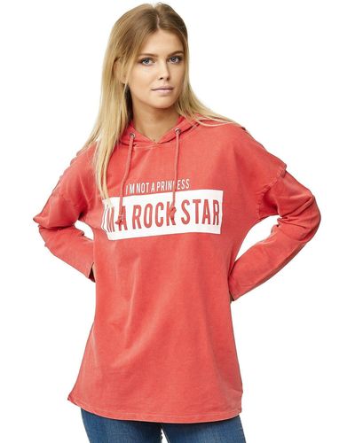 Decay Kapuzensweatshirt mit ROCKSTAR-Aufdruck - Rot