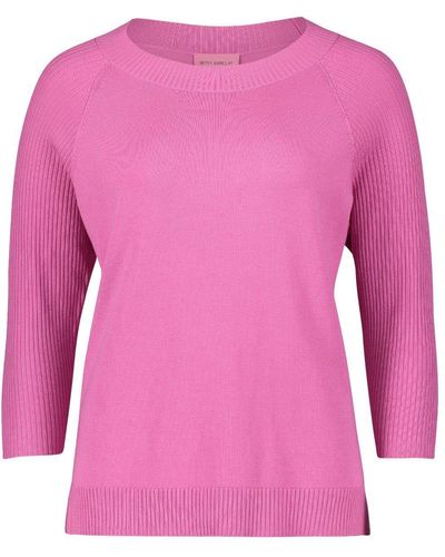 Betty Barclay Sweatshirt Strickpullover Kurz 3/4 Arm, Super Pink