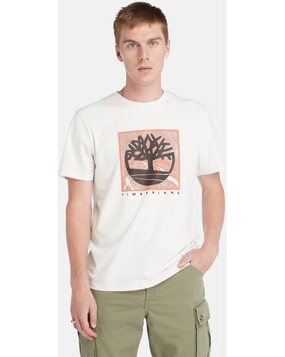 Timberland T-Shirt Short Sleeve Front Graphic Tee in groß Größen - Weiß