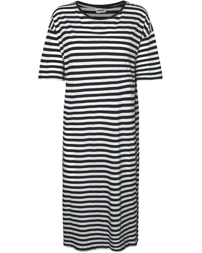 Noisy May Shirtkleid Kurzarm Kleid Regular Fit Sommer Dress Rundhals (lang) 5391 in weiß/schwarz - Rot