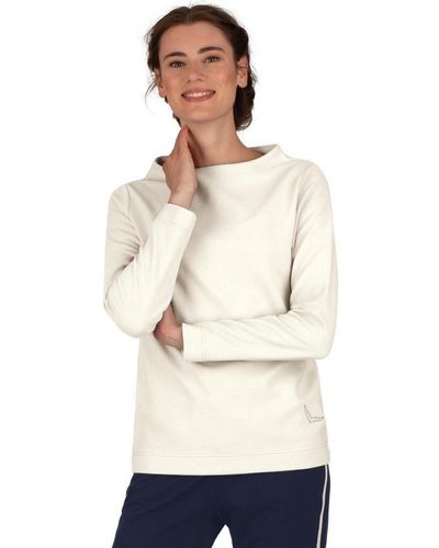 Trigema Sweatshirt Stehkragen Pullover mit Kristallsteinen - Natur