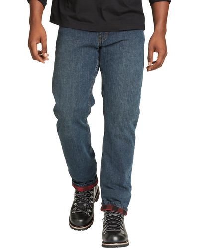 Eddie Bauer 5-Pocket- H2LOW Flex Jeans mit Flanellfutter - Blau