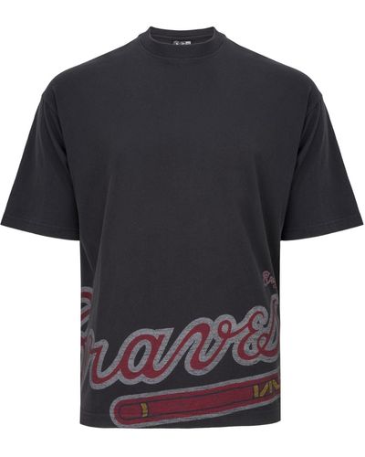 KTZ Print-Shirt Oversized WASHED Atlanta Braves - Schwarz