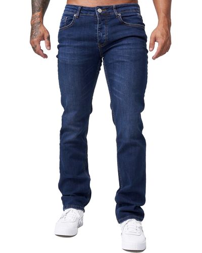 OneRedox Straight-Jeans JS-807 Fitness Freizeit Casual - Blau