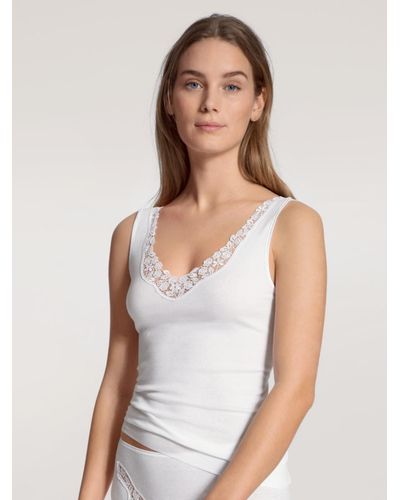 CALIDA T-Shirt DAMEN Top ohne Arm - Weiß
