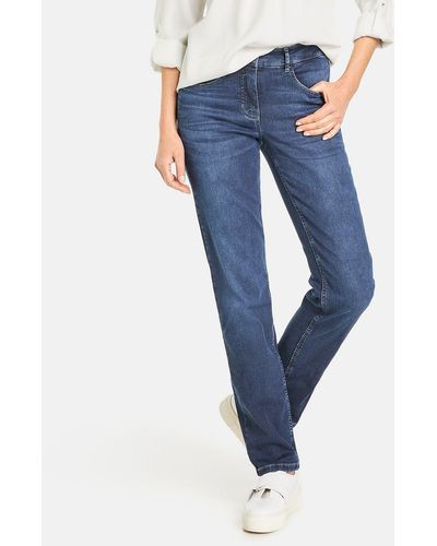 Gerry Weber Stretch- 5-Pocket Jeans Kurzgröße SOLINE BEST4ME Slim Fit - Blau