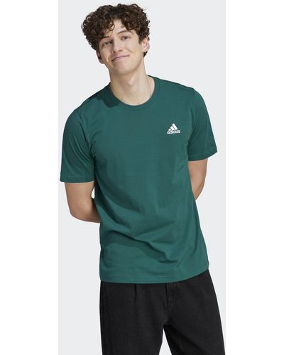 adidas T-Shirt ESSENTIALS SINGLE JERSEY EMBROIDERED SMALL LOGO - Grün