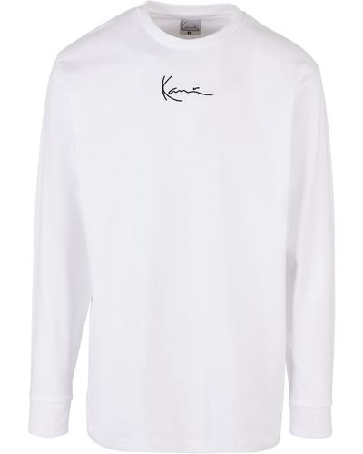 Karlkani Longsleeve KKMQ22002WHT Small Signature L/S white (1-tlg) - Weiß