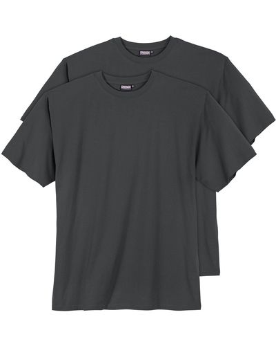 Adamo Rundhalsshirt XXL Doppelpack Basic T-Shirt dunkelgrau -Fashion - Schwarz