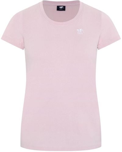 Polo Sylt Print-Shirt mit Label-Akzent - Pink