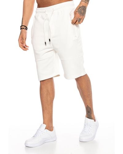 Redbridge Sweatshorts Red Bridge Kurze Hose Sport-Shorts Taschen mit Reißverschluss - Weiß