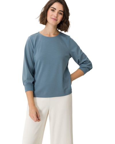 Zero Sweatshirt mit Dreiviertelarm (1-tlg) Plain/ohne Details - Blau