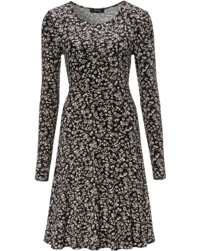 Aniston CASUAL Jerseykleid mit zartem Blumendruck - Grau