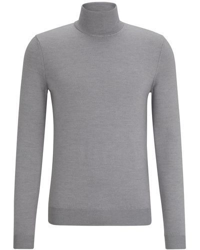 HUGO Sweatshirt Strickpullover - Grau