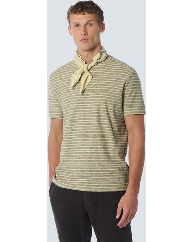 No Excess Kurzarmshirt T-Shirt Crewneck Stripes - Grün