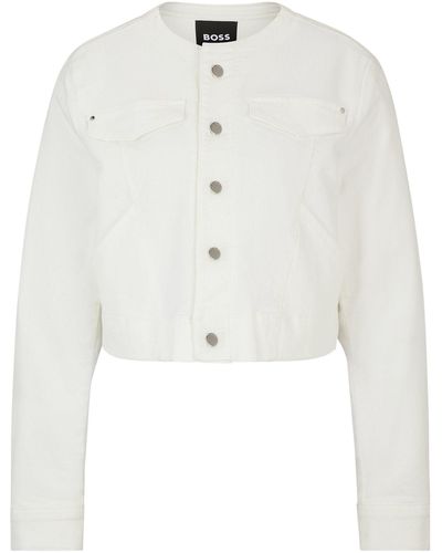 BOSS Jeansjacke Denim Jacket 12.0 (1-St) - Weiß