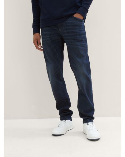 Tom Tailor Straight- Tapered Regular Jeans mit recyceltem Polyester - Blau