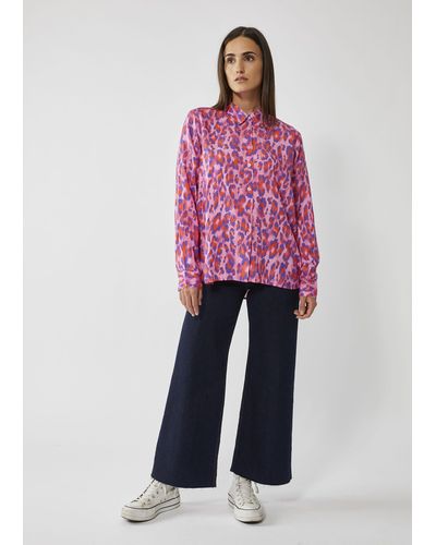 Codello Klassische Bluse aus Viskose mit Leo-Muster - Pink