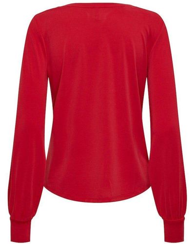 ONLY Blusentop ONLFREE LIFE L/S MOD.V-NECK CUFF TO - Rot