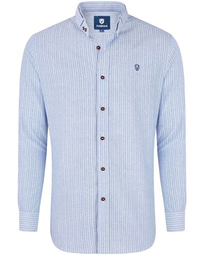Almbock Trachtenhemd hemd Florian hellblau-weiß-gestreift